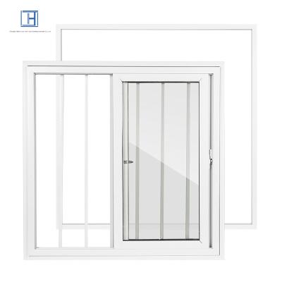 China Magnetic Screen Plastic steel sliding window with anti-theft net for sale