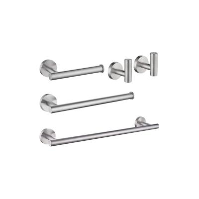 China Modern Brushed Nickel Bathroom Hardware Set, Include Bath Towel Rack, Durable SUS304 Stainless Steel for sale