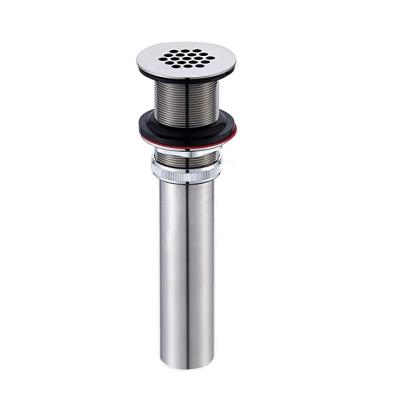 China Smell Proof Bathroom Faucet Vessel Vanity Sink Grate Drain Stopper Strainer No Overflow Brushed Nickel Commercial Basin Grate Drain for sale