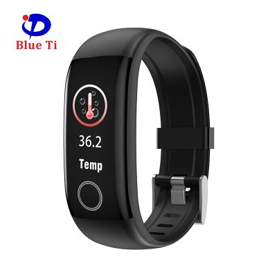 China T10 Touch Screen Wristband Smart Heart Rate Body Temperature Monitor Waterproof Band Fitness Tracker Pressure Smart Watch for sale