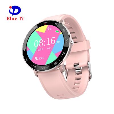 China Round Heart Rate Blood Pressure Bracelet For Android And IOS Touch Screen Stainless Steel ZL03 Smart Watch Full Screen for sale