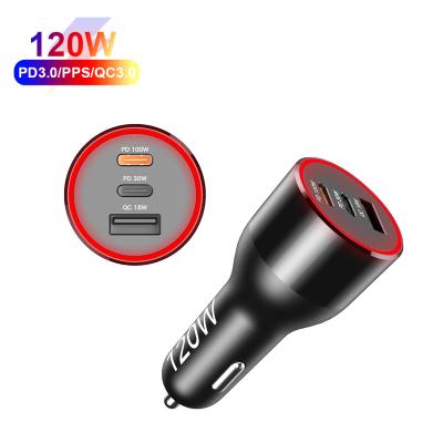 China Type-C PD3.0 Car Battery Video Game Player PD3.0 Car Charger USB Charging Charger Super Charge QC3.0 PD Dual Car Plug USB Adapter for sale