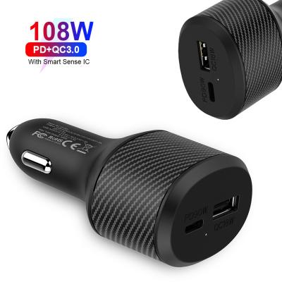 China Car Charger Socket 20V 4.5A Port QC3.0 90W 108W Fast Charging Type C Dual USB 100W PD Laptop Charger PD 90W For iPhone 2.4A MacBook OEM ODM for sale