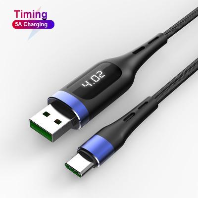 China Auto Power Off 1.5m Mobile Charging Sync Nylon Braided 5A Type C Nylon Braided Micro 3 In 1 USB Charging Cable Switch Date Communication Cables for sale