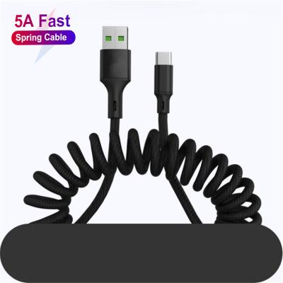 China Quick Charge Retractable Nylon Braided Charging Sync USB Data Transfers and Charges Mobile Phone Cable for iPhone Charger Cable for sale