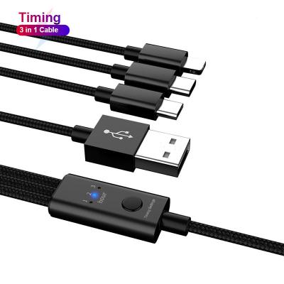 China Camera 3 in 1 USB Charging 1.2M For Fast Charging Type-C/Micro/Ligthing Cable Charger Cords For iPhone Samsung Xiaomi Huawei for sale