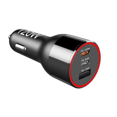 China 120W Mobile Phone Car Charger 3.0 Quick Charging QC 3.0 USB C Adapter Fast Charging Car-Charger for Mobile Phone Tablet and Laptop for sale