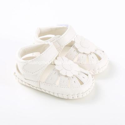 China 2021 Newborn Infant Casual Walking Shoes Toddler Flower PU Leather Girls Summer Sandal for sale