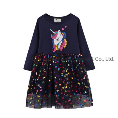 China Children Clothing Autumn Casual Kids Dress Long-Sleeves Princess Mesh Casual Dress for sale