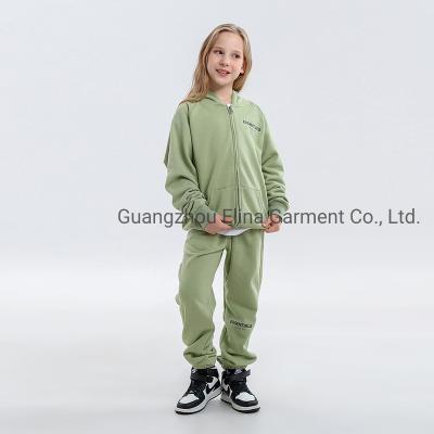 China Wholesale Long Sleeve Zipper Sport T Shirt Pants Custom Kids Sweatshirts and Hoodies Kids Sweat Suits Toddler Boys and Girls Clothing Sets Cotton for sale