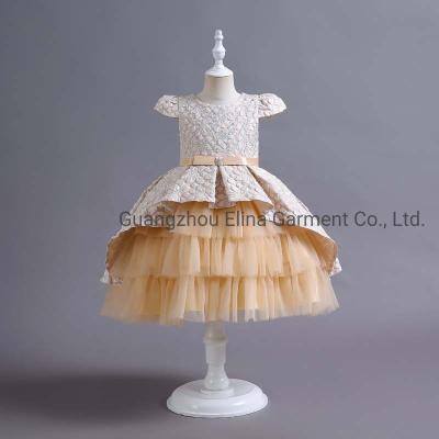 China Children Apparel Short-Sleeves Baby Wear Girls Party Garment Wedding Cake Dress Ball Gown Princess Frock Fluffy for sale