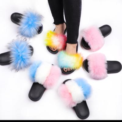 China 2021 Fashion Baby Shoes Baby House Bedroom Indoor Home Winter Warm Fox Faux Fur Fluffy Fuzzy Shoes Mother and Daughter Shoes Slipper for sale