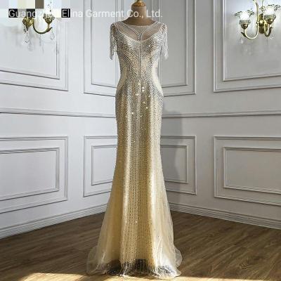 China 2021 Hot Selling Sequined Sex Stone Ball Dress Luxury Evening Party Frock Mermaid Bridesmaid Gowns Plus Size for sale