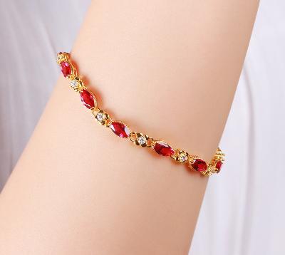 China 2021 New Bracelet Copper Alloy 24 K Gold Plating with Zircon for sale