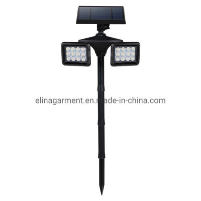 China New Arrival 24 LED Solar Spotlight Double Heads Lawn Light Outdoor Garden Solar LED Spike Spot Lights 2021 for sale