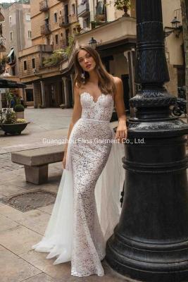 China 2021 Western Hot Selling Embroidery Lace Bridal Dress Mermaid Bridesmaid Gowns Plus Size Vestido De Noiva for sale