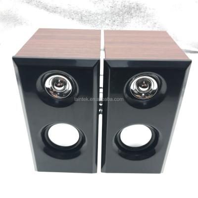 China OEM 2.0 Multimedia Karaoke Subwoofer Home Speaker Active Portable Cart Speaker System Mini Wooden Home Theater Home Theater for sale