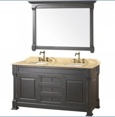 China Factory Traditional American Style Hangzhou Spremium Double Bathroom Vanity Black Cabinet for sale