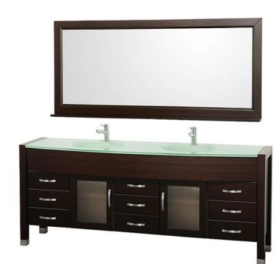 China Vanity Mirrors Set 72 Inch Espresso Solid Wood Modern Bathroom Vanity Furniture Wood View for sale