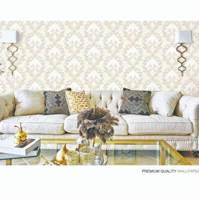 China Modern classic 3D damask design embossed PVC wallpaper wallpaper for home decoration for sale