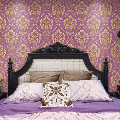 China Classic Pattern AB Match PVC Vinyl Wallpaper Classic Damask Wallpaper for sale