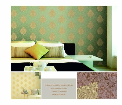 China Modern high quality wallpaper colorful damask wallpapers design for home decor 3d pvc wallpaper for sale