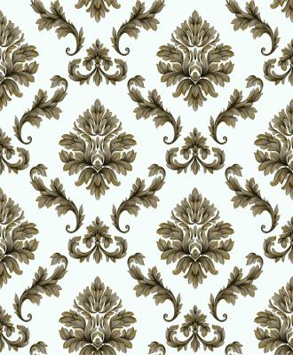 China Small Traditional Damask Flower Design PVC Wallpaper Vinyl Wallcovering For Home Decoration for sale