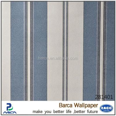 China CLASSIC Design Hot Sale Blue And White Striped Wallpaper For Home / Wallpaper Stripes Te koop