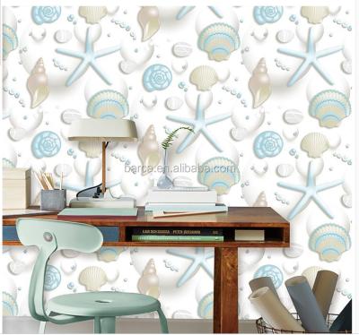 China 3d modern design papel de parede wallpaper shell font mars for sale