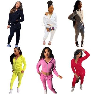 China 2021 Anti-wrinkle women's clothing two-piece pants set jogger set sports wear women set plus size running wear wholesale for sale