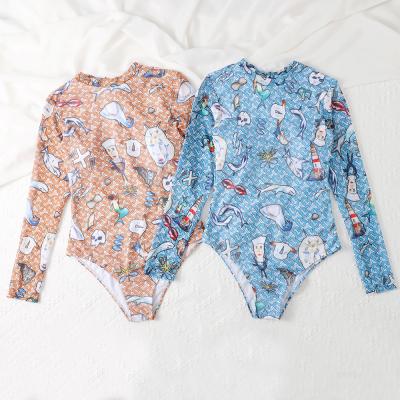 China 2021 Famous Custom Luxury Swimwear Wholesale One Piece Long Sleeve Swimsuit Antibacterial Designer Swimwear Women Swimwear for sale