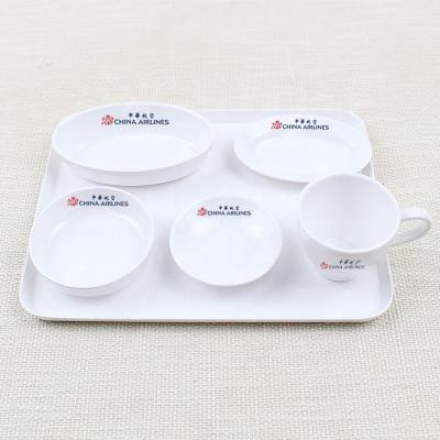 China Sustainable Factory Direct Selling Airline Professional Melamine Table Ware Tableware Sets With Tray for sale