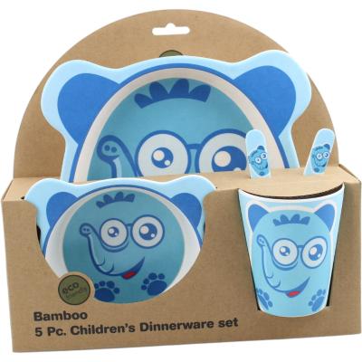 China Beautiful Design Fiber Baby Kids Children Plastic Tableware Set Tableware Minimalist Bamboo Tableware Set for sale