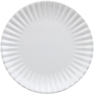 China Stocked Corrugated Shape Restaurant Melamine Dish Plate Dinner Plate for sale