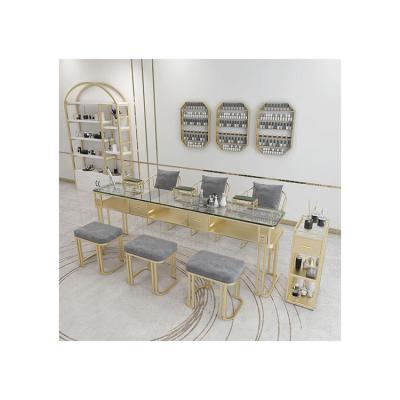 China Contemporary Hot Selling Modern High Quality Modern Furniture Single Layer Manicure Glass Table for sale