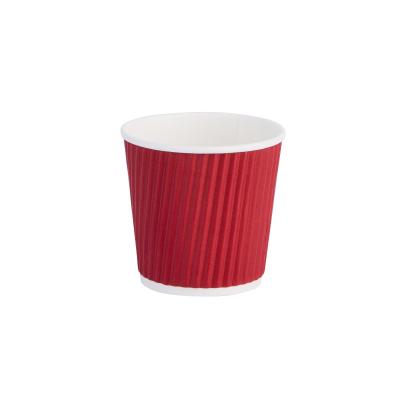 China Christmas Paper Disposable Coffee Cups Wholesale 4oz Ripple Paper Wall Cup For Coffee for sale