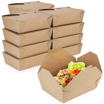 China Disposable Kraft Gift Boxes Brown Paper Food Packaging Boxes Paper Lunch Box for sale