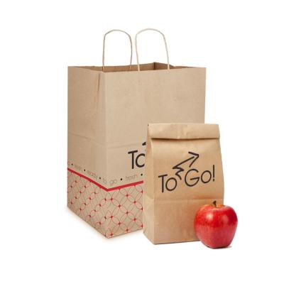 China Disposable Custom Design Your Own Logo Paper Bag Packaging Carry On Brown Paper Packaging Paper Takeaway Bag for sale