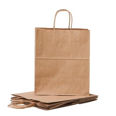 China Disposable Printed Your Own Logo Craft Handlmade Shopping Paper Bag White Brown Kraft Gift for sale