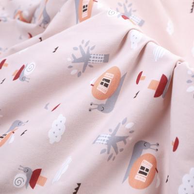 China Baby T-shirt fabric anti-static combed cotton stretch underwear fabric cartoon printed cotton fabric for sale