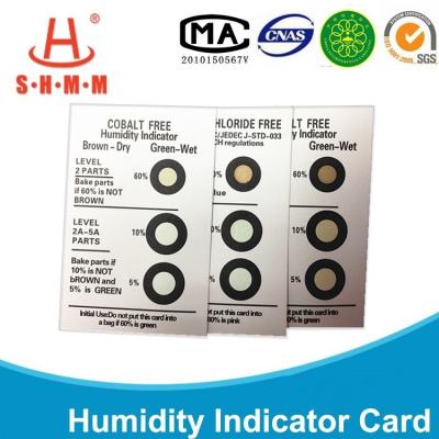 China Cobalt Free Three Dots Moisture Indicator Paper Brown To Green For Electronics for sale