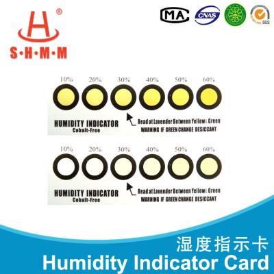 China Six Dots Yellow To Green Humidity Indicating Cards For PCB Printed Circuit Board for sale