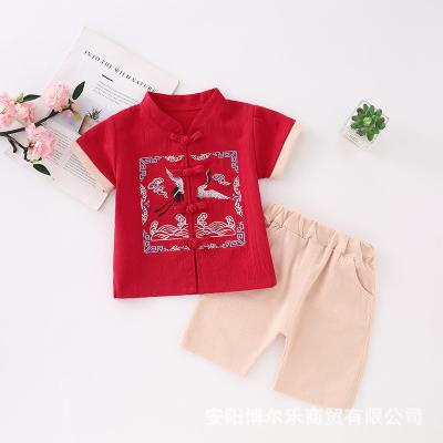 China Chinese style best-selling Chinese traditional clothing, children's short-sleeved Tang suit for sale