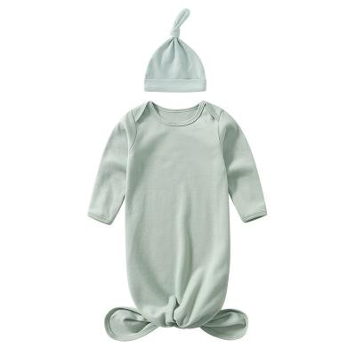 China Baby Ha Spring 100% Cotton Baby Sleeping Bag Hat Set And Summer Newborn Pajamas Anti Kick Comforter Clothes One Piece Suit for sale