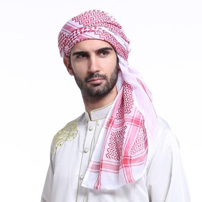 China New Fashion Soft Saudi Headdress Square Scarf Men's Dubai Travel Soft Headdress Muslim Hat 107 for sale