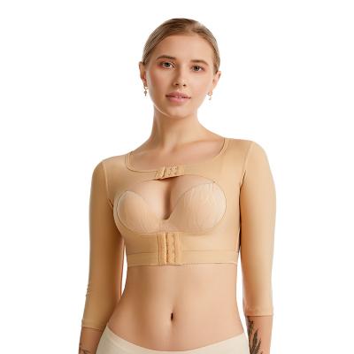 China Antibacterial Adjustable Hooks High Elasticity Compression Lift Up Chest Front Closure Post Surgery Bra Crop Top Shapewear for sale