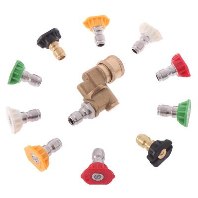 China 180 degree quick connecting swivel coupler 1/4 inch socket with multiple degrees of pressure seal nozzle tips (0 15 25 40 degrees soap) for sale