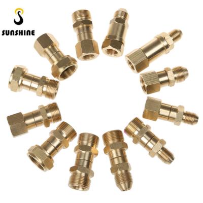 China Pressure Cleaning 360 Degree Pressure Joint Fittings Copper Pipe Nipple / Universal Swivel Tubing Bends Corner Copper Connectors for sale