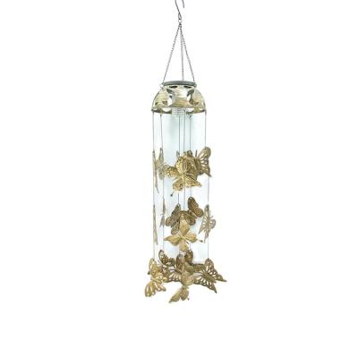 China Art Decor New Type Stocked Customized Large Metal Butterfly Outdoor Wind Chime for sale