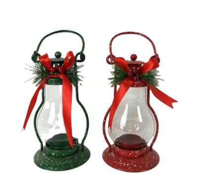 China Modern Luxury Home Decorate Metal Glass Christmas Ornament Candle Holder for sale